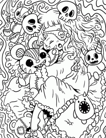 Pastel Goth Coloring Page Vectors ...