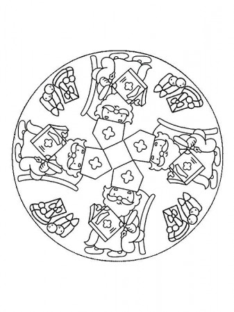 Kids-n-fun.com | 3 coloring pages of Mandala St Nicolas