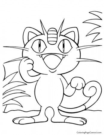 Pokemon - Meowth Coloring Page 01 | Coloring Page Central