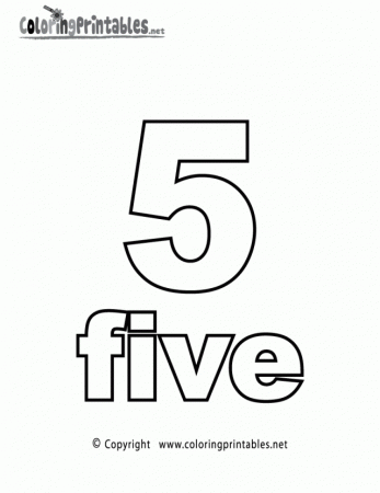 Number 5 Coloring Pages - Clip Art Library