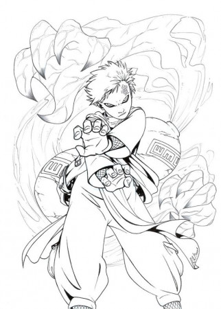 Angry Gaara Coloring Page - Free Printable Coloring Pages for Kids