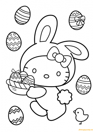 Hello Kitty Easter Bunny Coloring Pages - Cartoons Coloring Pages - Free  Printable Coloring Pages Online