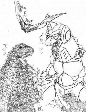 Godzilla vs mothra coloring pages