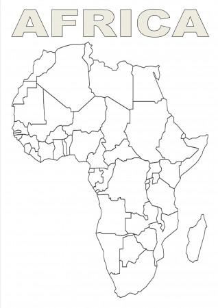 Jungle Maps: Map Of Africa Coloring Page