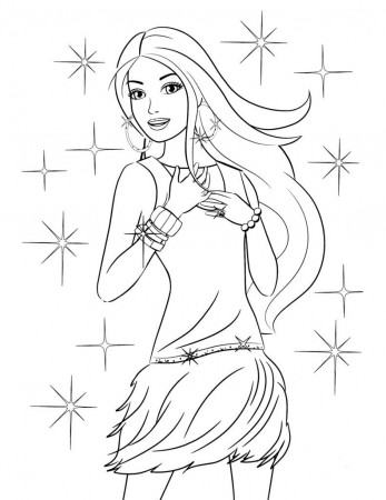 Coloring Book Beautiful Princess Barbie to print and online