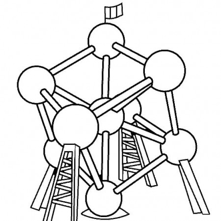 Atomium Belgium Coloring Page - Free Printable Coloring Pages for Kids