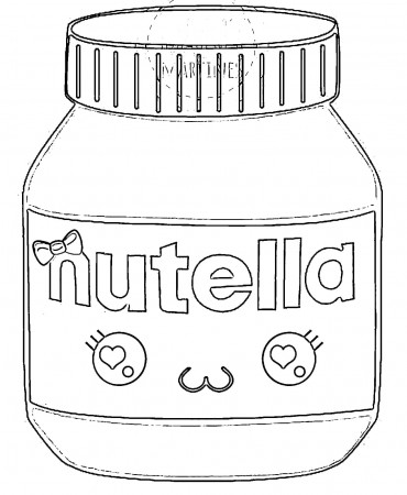 Kawaii Nutella 1 Coloring Page - Free Printable Coloring Pages for Kids