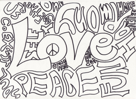 Peace and Love Coloring Pages Printable - Get Coloring Pages