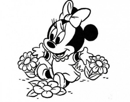 Baby Minnie Mouse Coloring Page - Free Printable Coloring Pages for Kids