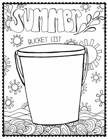 Summer Bucket List Coloring Page | SUMMER BUCKET LIST! | Pinterest | Summer  coloring pages, Coloring pages, End of school year