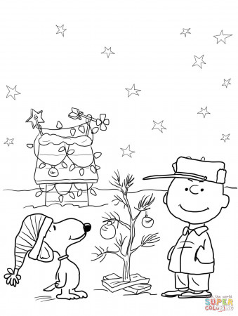 Charlie Brown Christmas coloring page | Free Printable Coloring Pages