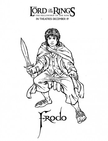 LOTR TFOTR Frodo Coloring Page | Coloring books, Elves and fairies, Coloring  pages