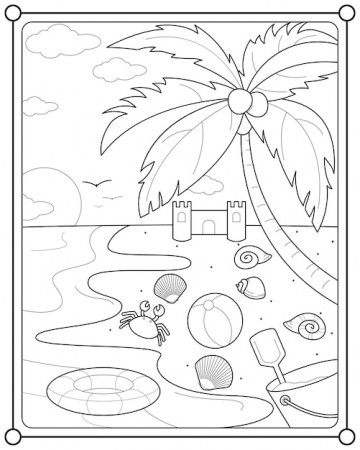 Page 3 | Beach Coloring Page Images - Free Download on Freepik