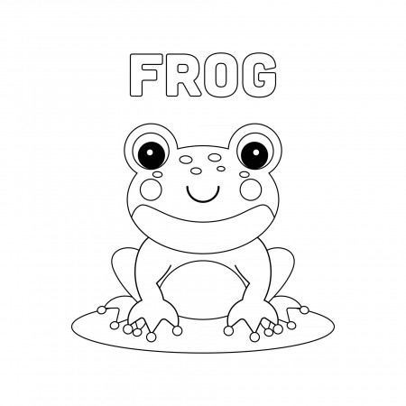 Coloring page outline of cartoon frog. 2861308 Vector Art at Vecteezy