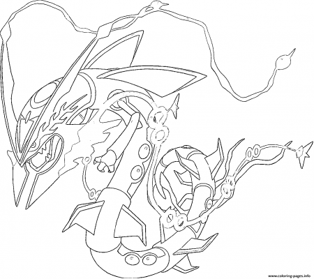 Mega Rayquaza Rubis Omega Et Saphir Alpha Coloring Pages Printable