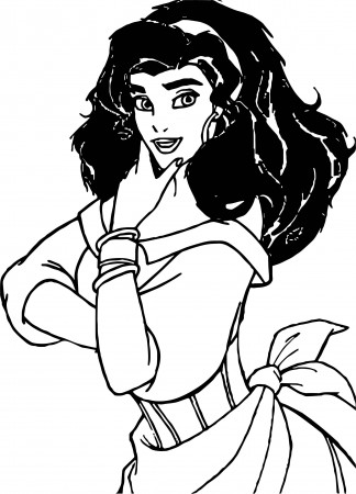 nice The Hunchback Of Notre Dame Esmeralda Style Coloring Page | Coloring  pages, Disney, Color