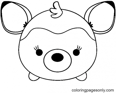 Tsum Tsum Bambi Coloring Pages - Tsum Tsum Coloring Pages - Coloring Pages  For Kids And Adults