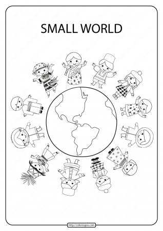 Printable Small World Pdf Coloring Page | Coloring pages, Earth coloring  pages, Kids around the world