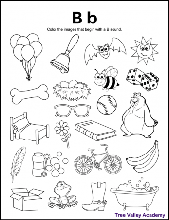 Letter B Sound Phonics Worksheets - Tree Valley Academy