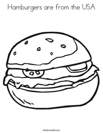 Hamburgers are from the USA Coloring Page - Twisty Noodle
