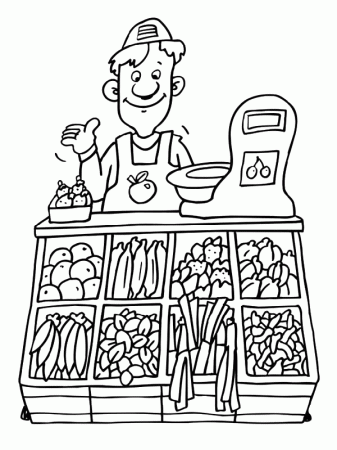 cashier coloring pages - Clip Art Library