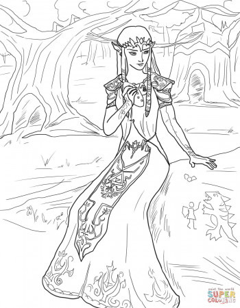 Princess Zelda coloring page | Free Printable Coloring Pages
