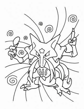 alakazam pokemon coloring pages - Clip Art Library