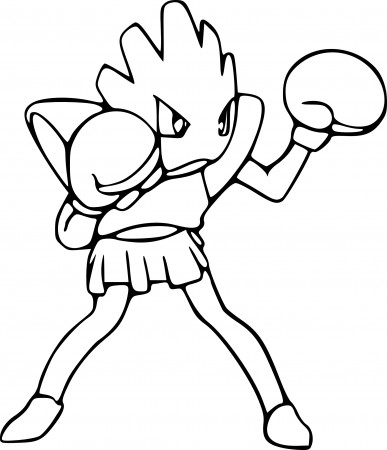 Hitmonchan Pokemon coloring page - free printable coloring pages on  coloori.com