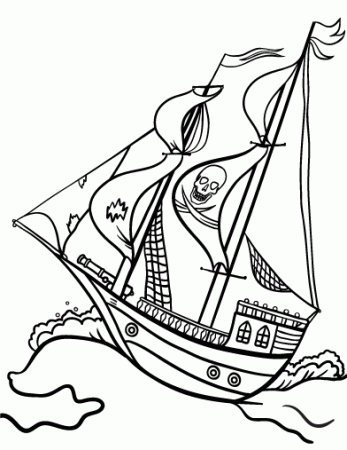 Free Pirate Ship Coloring Page