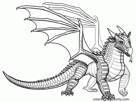 Baby Nightwing Dragon Coloring Pages - Wings Of Fire Coloring Pages - Coloring  Pages For Kids And Adults