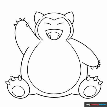 Snorlax Pokémon Coloring Page | Easy Drawing Guides