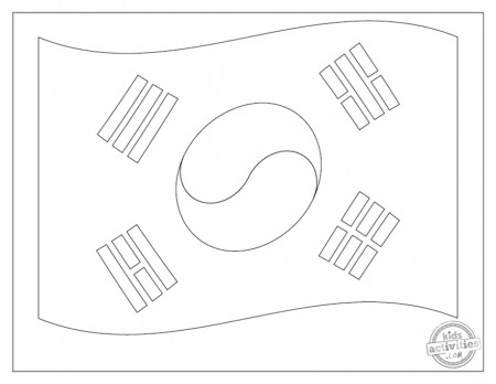 Easy South Korean Flag Coloring Pages | Kids Activities Blog
