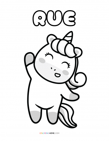 Rue unicorn coloring page