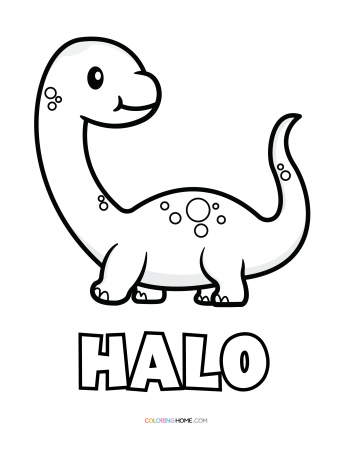 Halo dinosaur coloring page