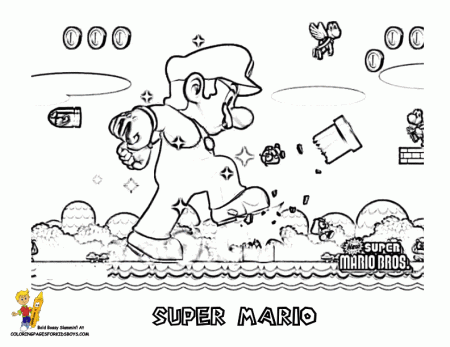 New super mario coloring pages download and print for free