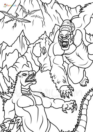 Godzilla Vs Kong Coloring Pages | New Picrtures Free Printable