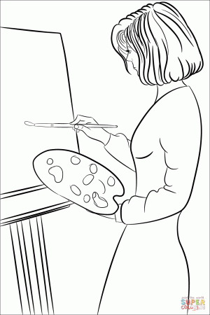 Artist coloring page | Free Printable Coloring Pages