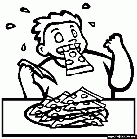 Competitive Eating Coloring Page | Free Competitive Eating Online Coloring