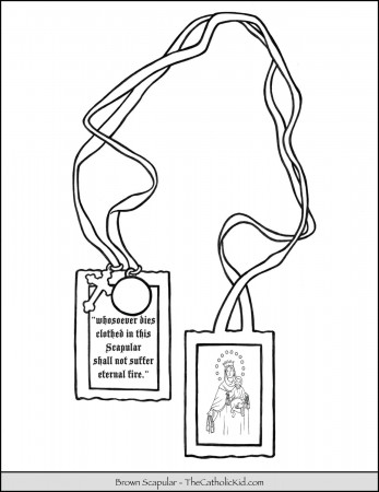Brown scapular coloring page. | Coloring pages, Scapular, Catholic coloring
