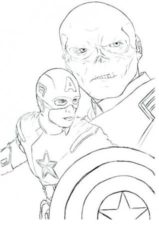 Updated Captain Coloring Pages Red Skull - behindthegown.com