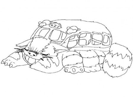 Catbus 5 Coloring Page - Anime Coloring Pages