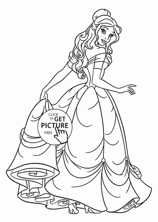 Beauty princess coloring pages for kids, printable free | coloing ...