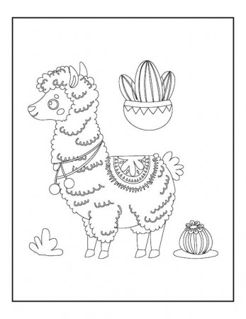 20 Super Cute Llamas Coloring Pages - Etsy