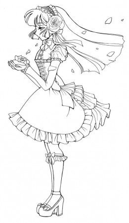 anime school girls coloring pages - Clip Art Library