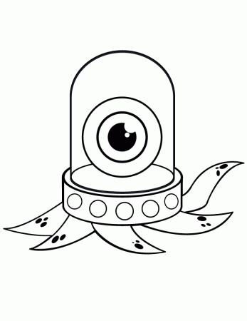 One Eyed Octopus Monster Coloring Page | Free Printable Coloring Pages