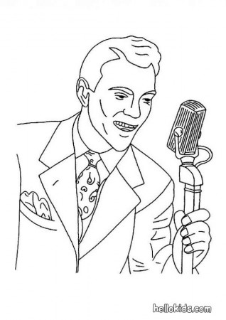 SINGER coloring pages - Singer with guitar