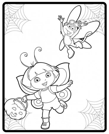 Image - Dora and Boot Halloween costumes coloring page.jpg - Dora 
