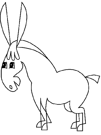 Printable Donkey Animals Coloring Page | Coloring Pages 4 Free