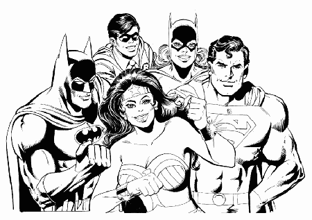 Print Batman Batgirl Robin Superman Wonder Women Superheroes 