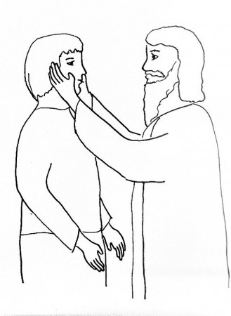 Bible Story Coloring Page for Jesus Heals a Deaf Man | Free Bible 